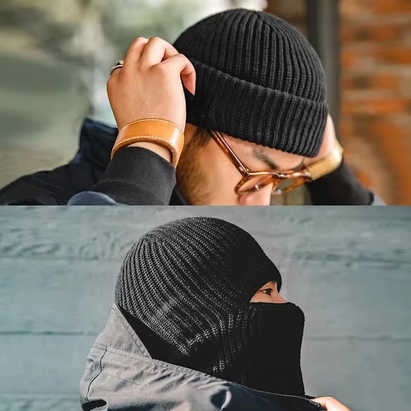 Muffler Men Wool - Topi Beanie Skullies Musim Dingin Pria