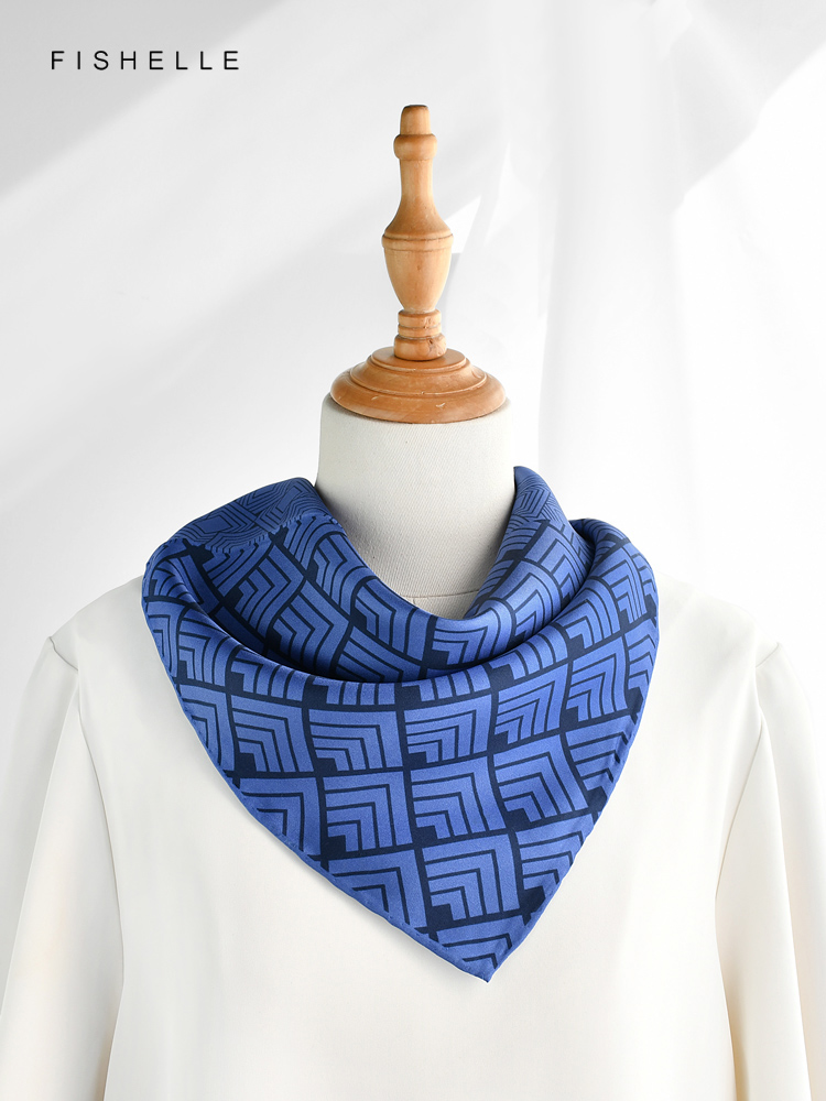 Cina Klasik Biru Putih Porsele - Silk Neck Scarf ulasan dan harga